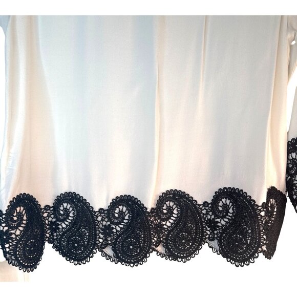 2/$30 ZARA Basic Small White Blouse With Black Lace Trim - Picture 8 of 11
